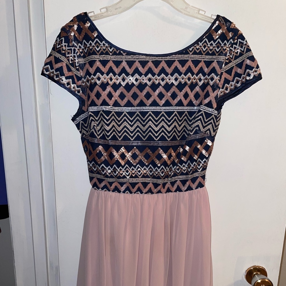 colorful sequined pink dress